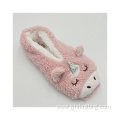 Non-skid Fleece Slipper Booties Cartoon Ballerina Slippers